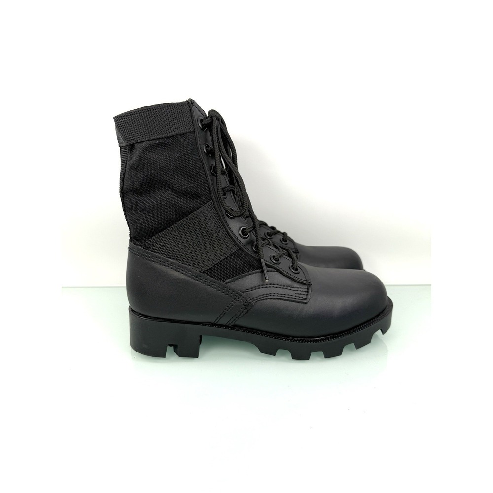 Black Combat Boots Chunky Lug Sole Goth Grunge Military Style Lace Up Women's 6